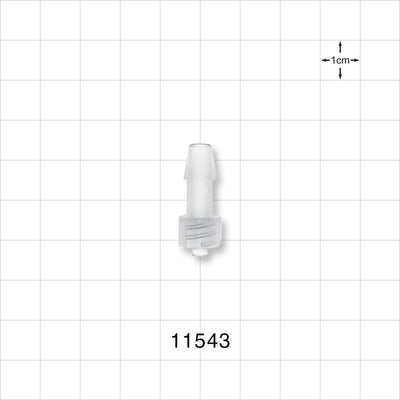 Male Luer Lock, Barbed, Natural - Fits 1/4 inch ID Tubing (0.25 inch, 6.35 mm) - 11543