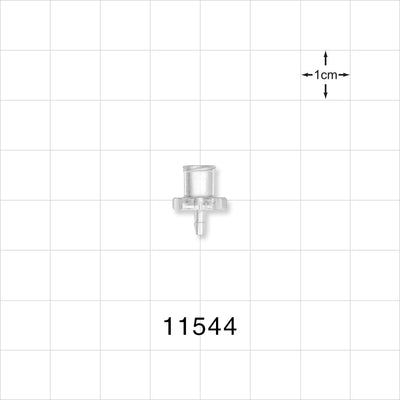 Female Luer Lock, Barbed, Clear - Fits 1/16 inch ID Tubing (0.063 inch, 1.59 mm) - 11544