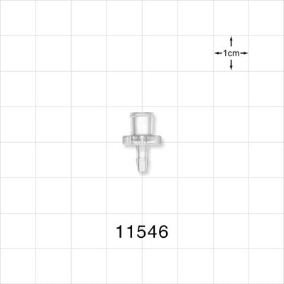 Female Luer Lock, Barbed, Clear - Fits 3/32 inch ID Tubing (0.094 inch, 2.38 mm) - 11546