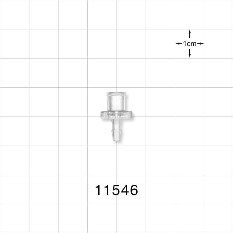 Female Luer Lock, Barbed, Clear - Fits 3/32 inch ID Tubing (0.094 inch, 2.38 mm) - 11546