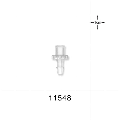 Female Luer Lock, Barbed, Clear - Fits 1/8 inch ID Tubing (0.125 inch, 3.18 mm) - 11548