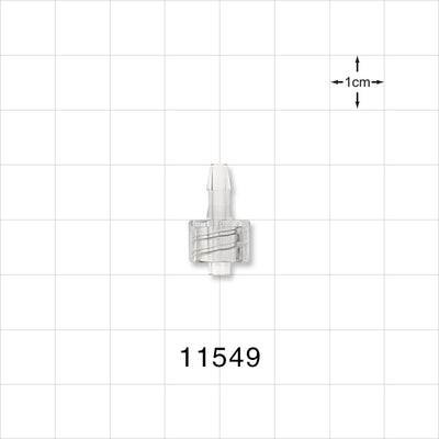 Male Luer Lock, Barbed, Clear - Fits 1/8 inch ID Tubing (0.125 inch, 3.18 mm) - 11549