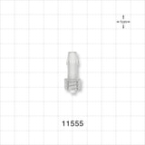 Male Luer Lock, Barbed, Clear - Fits 1/4 inch ID Tubing (0.25 inch, 6.35 mm) - 11555