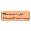 Precision Dynamics Corp. Anesthesia Label DTI Midazolam 1mg/mL Orange 1-1/2x1/2" 600/Rl - LAN-120D1