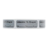Precision Dynamics Corp. Anesthesia Label DTI Lidocaine 1% 10mg/mL Gray 1-1/2x1/2" 600/Rl - LAN-11D10