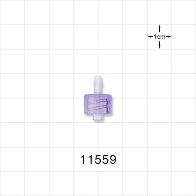 Male Luer Lock, Barbed, Clear - Fits 3/32 inch ID Tubing (0.094 inch, 2.38 mm) - 11559