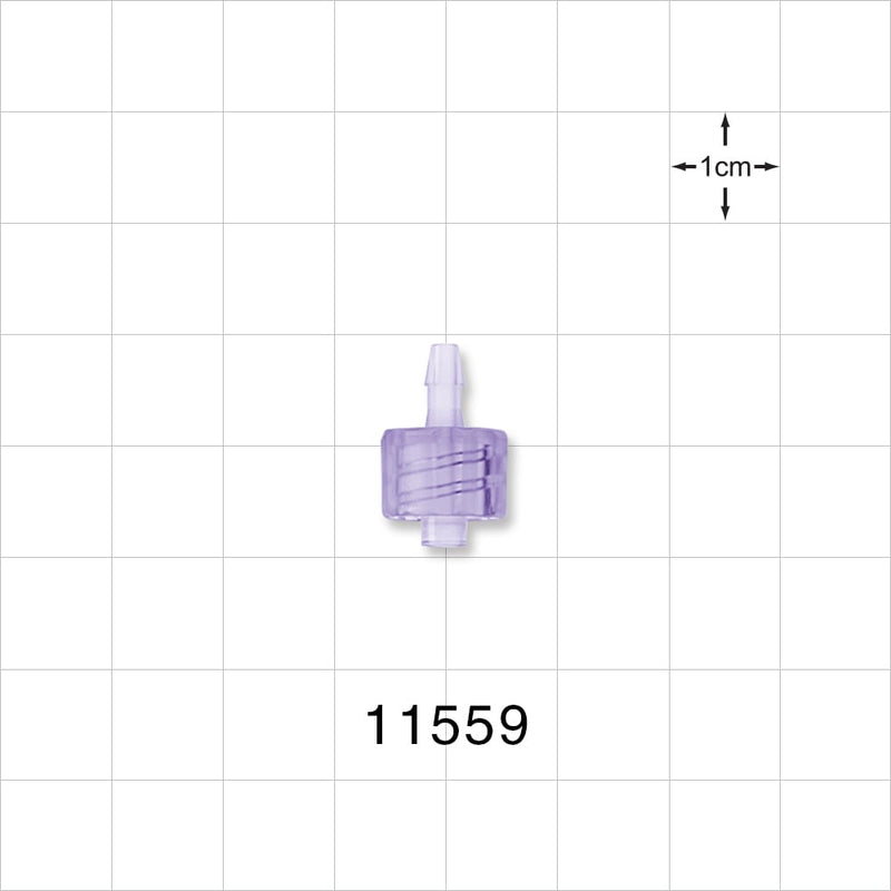 Male Luer Lock, Barbed, Clear - Fits 3/32 inch ID Tubing (0.094 inch, 2.38 mm) - 11559