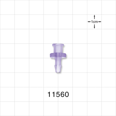 Female Luer Lock, Barbed, Clear - Fits 1/8 inch ID Tubing (0.125 inch, 3.18 mm) - 11560
