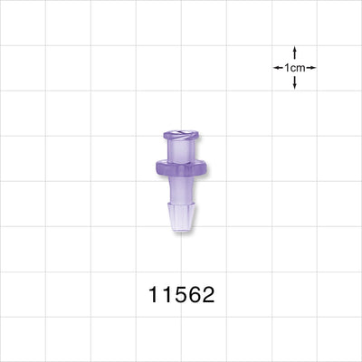 Female Luer Lock, Barbed, Clear - Fits 5/32 inch ID Tubing (0.156 inch, 3.97 mm) - 11562