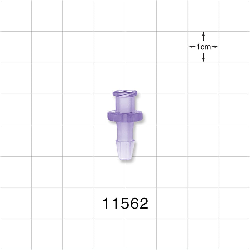 Female Luer Lock, Barbed, Clear - Fits 5/32 inch ID Tubing (0.156 inch, 3.97 mm) - 11562
