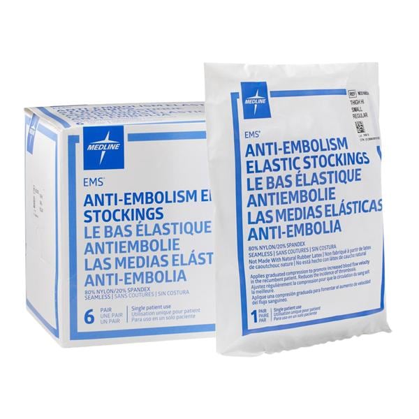 Medline Industries Inc -EMS Anti-Embolism Stocking Thigh High Open Toe Small 10-13" White66.62 MDS160824