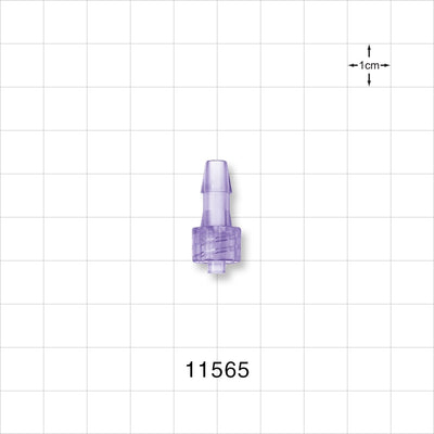 Male Luer Lock, Barbed, Clear - Fits 3/16 inch ID Tubing (0.188 inch, 4.76 mm) - 11565