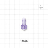 Male Luer Lock, Barbed, Clear - Fits 3/16 inch ID Tubing (0.188 inch, 4.76 mm) - 11565