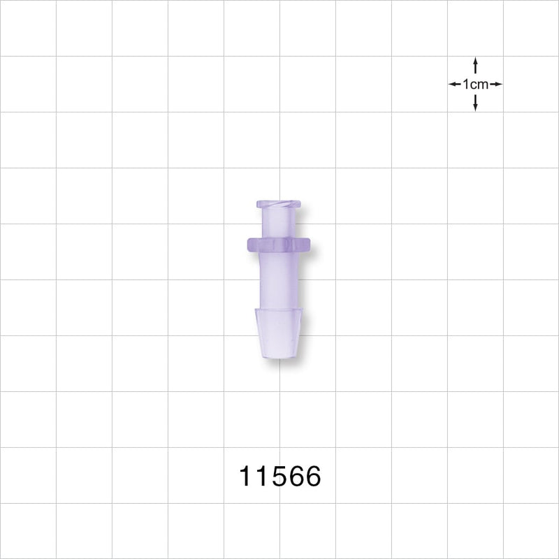 Female Luer Lock, Barbed, Clear - Fits 1/4 inch ID Tubing (0.25 inch, 6.35 mm) - 11566
