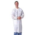Medline Industries Inc Protective Lab Coat Not AAMI Rated Nonwoven SMS Large White 30/Ca - NONSW500L