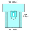Medline Industries Inc 16x77x122" Sterile Laparotomy Drape 4x12" Fenestrated - BXT29410