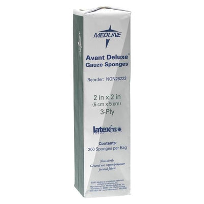Medline Industries Inc Avant Deluxe Rayon/Polyester Blend Gauze Sponge 2x2" 3 Ply Sterile Pts NWvn LF  - NON26223