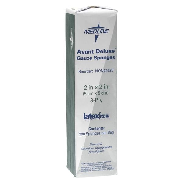 Medline Industries Inc Avant Deluxe Rayon/Polyester Blend Gauze Sponge 2x2" 3 Ply Sterile Pts NWvn LF  - NON26223