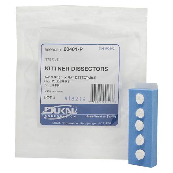Dukal LLC  100% Cotton Kittner Dissector Sponge 1/4x9/16" Sterile X-Ray Detectable LF - 60401-P