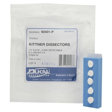 Dukal LLC  100% Cotton Kittner Dissector Sponge 1/4x9/16" Sterile X-Ray Detectable LF - 60401-P