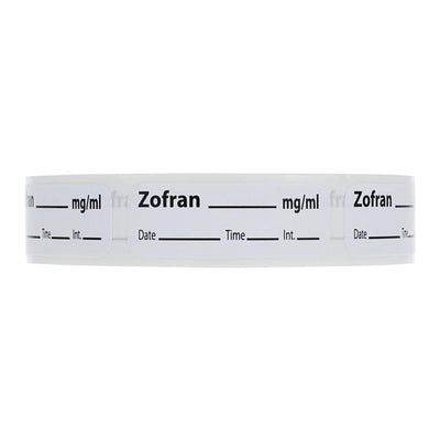 Precision Dynamics Corp. Anesthesia Label DTI Zofran mg/ml White 1-1/2x1/2" 600/Rl - LAN-58