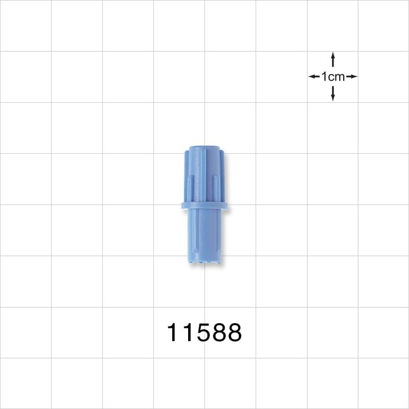 Push-On Male Luer Cap, Vented, Light Blue -  - 11588