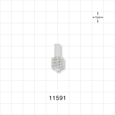 Male Luer Lock, Tubing Port, Clear - 0.149 inch ID (3.78 mm) - 11591