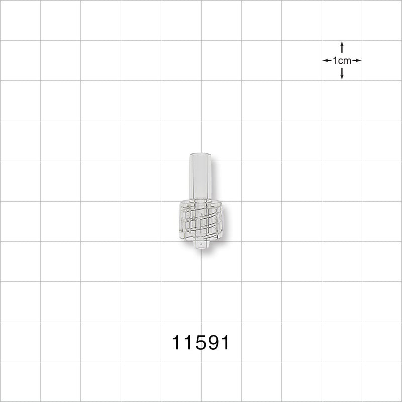Male Luer Lock, Tubing Port, Clear - 0.149 inch ID (3.78 mm) - 11591