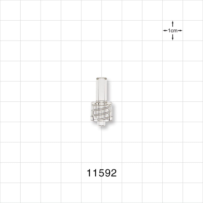 Male Luer Lock, Tubing Port, Clear - 0.142 inch ID (3.61 mm) - 11592