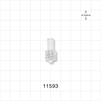 Male Luer Lock, Tubing Port, Clear - 0.178 inch ID (4.52 mm) - 11593