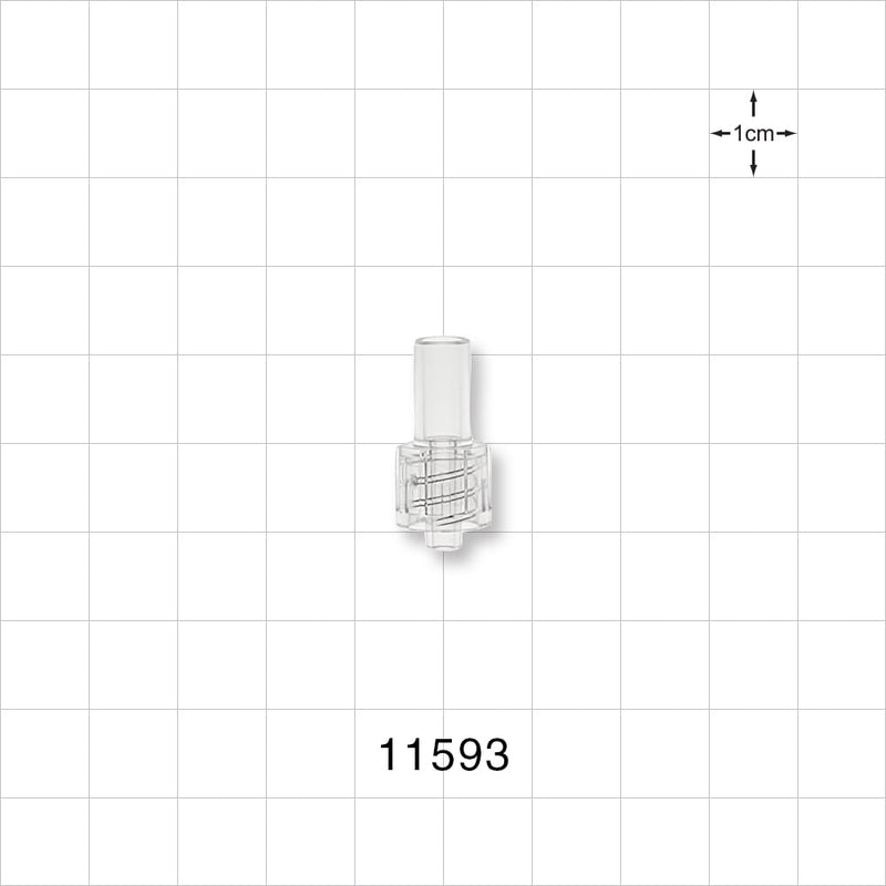 Male Luer Lock, Tubing Port, Clear - 0.178 inch ID (4.52 mm) - 11593