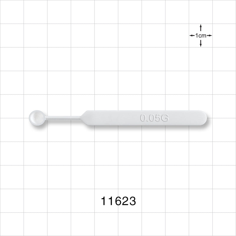 Mini Sampling Spoon, 25/Pack - 0.05 gram, 0.0017 oz., 0.05 ml; 3 inch (76 mm) - 11623