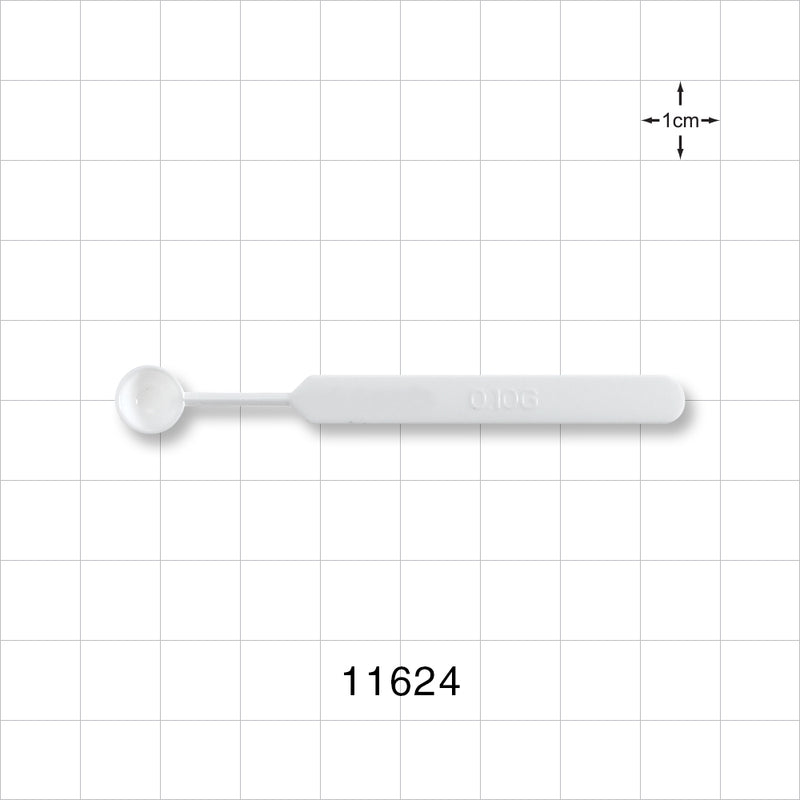 Mini Sampling Spoon, 25/Pack - 0.1 gram, 0.0034 oz., 0.1 ml; 2.8 inch (72 mm) - 11624