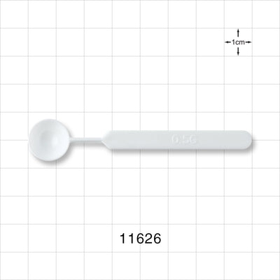 Mini Sampling Spoon, 25/Pack - 0.5 gram, 0.017 oz., 0.5 ml, 2.95 inch (75 mm) - 11626