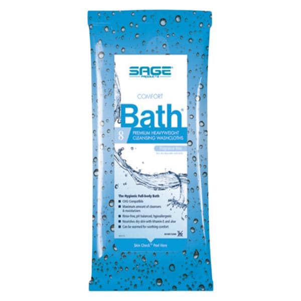 Stryker Sales Corporation Comfort Bath Washcloth Aloe/Vitamin E Unscented Disposable 5x48/Case - 7956