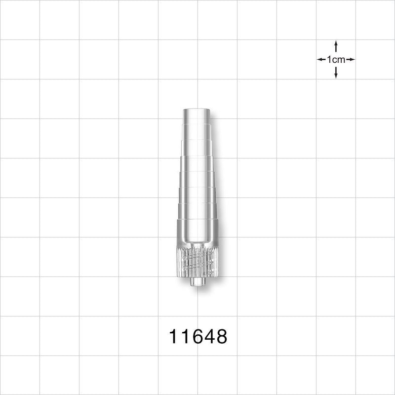 Male Luer Lock, Tubing Port, Clear - 0.264 inch - 0.425 inch OD (6.71 mm - 10.8 mm) - 11648