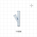 Y Connector, 2 Female Luer Locks, Tubing Port, Clear - 0.16 inch ID (4.06 mm) - 11658