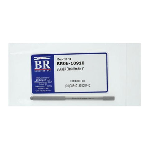 BR Surgical, LLC -Handle Surgical Blade Beaver Stainless Steel 4" 4" Autoclavable Reusable Each BR06-10910