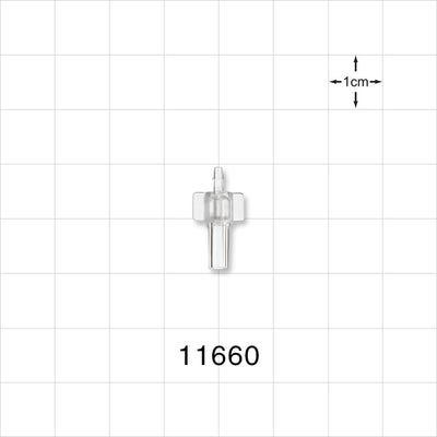 Male Luer Slip, Barbed, Clear - Fits 1/16 inch ID Tubing (0.063 inch, 1.59 mm) - 11660