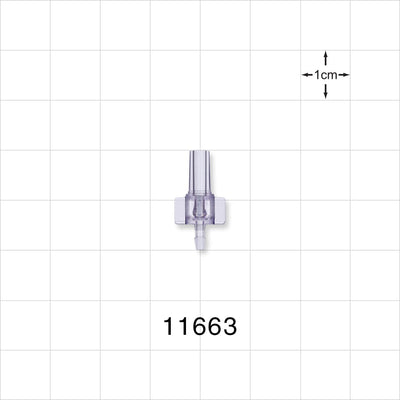 Male Luer Slip, Barbed, Clear - Fits 1/16 inch ID Tubing (0.063 inch, 1.59 mm) - 11663
