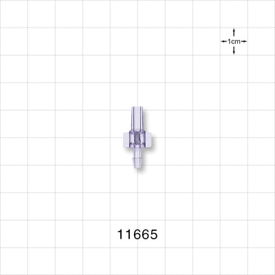 Male Luer Slip, Barbed, Clear - Fits 3/32 inch ID Tubing (0.094 inch, 2.38 mm) - 11665