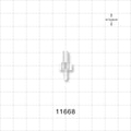 Male Luer Slip, Barbed, Natural - Fits 3/32 inch ID Tubing (0.094 inch, 2.38 mm) - 11668