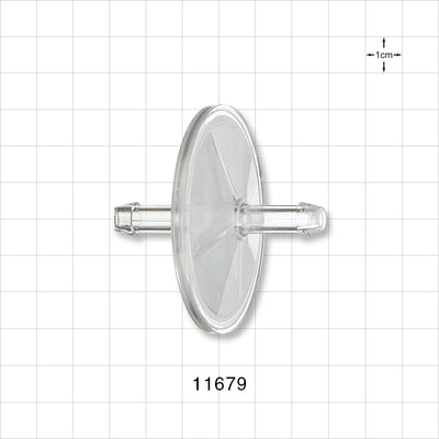 Insufflation Filter, Barbed - 50 mm; 0.337 inch OD Hose Barbs (8.55 mm); 0.1 micron - 11679