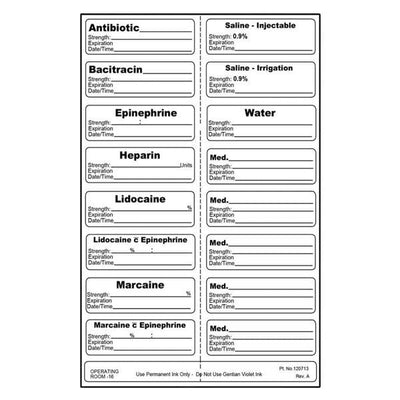 Precision Dynamics Corp. Medication Label Epinephrine mcg/ml White/Black 1/2x500" Sterile 200/Case - 3331-P