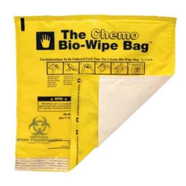 Unimed-Midwest Inc -Bio-Wipe Biohazard Bag 11-3/4x12" Yellow Adhesive Strip Closure PE 10x10/Case MLBM015111C
