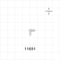 Elbow Connector, Barbed, Natural - Fits 1/16 inch ID Tubing (0.063 inch, 1.59 mm) - 11691