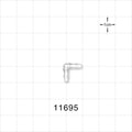 Elbow Connector, Barbed, Natural - Fits 3/32 inch ID Tubing (0.094 inch, 2.38 mm) - 11695