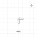 Elbow Connector, Barbed, Natural - Fits 1/8 inch ID Tubing (0.125 inch, 3.18 mm) - 11697