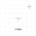 T Connector, Barbed, Natural - Fits 1/16 inch ID Tubing (0.063 inch, 1.59 mm) - 11699
