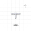 T Connector, Barbed, Natural - Fits 1/8 inch ID Tubing (0.125 inch, 3.18 mm) - 11703